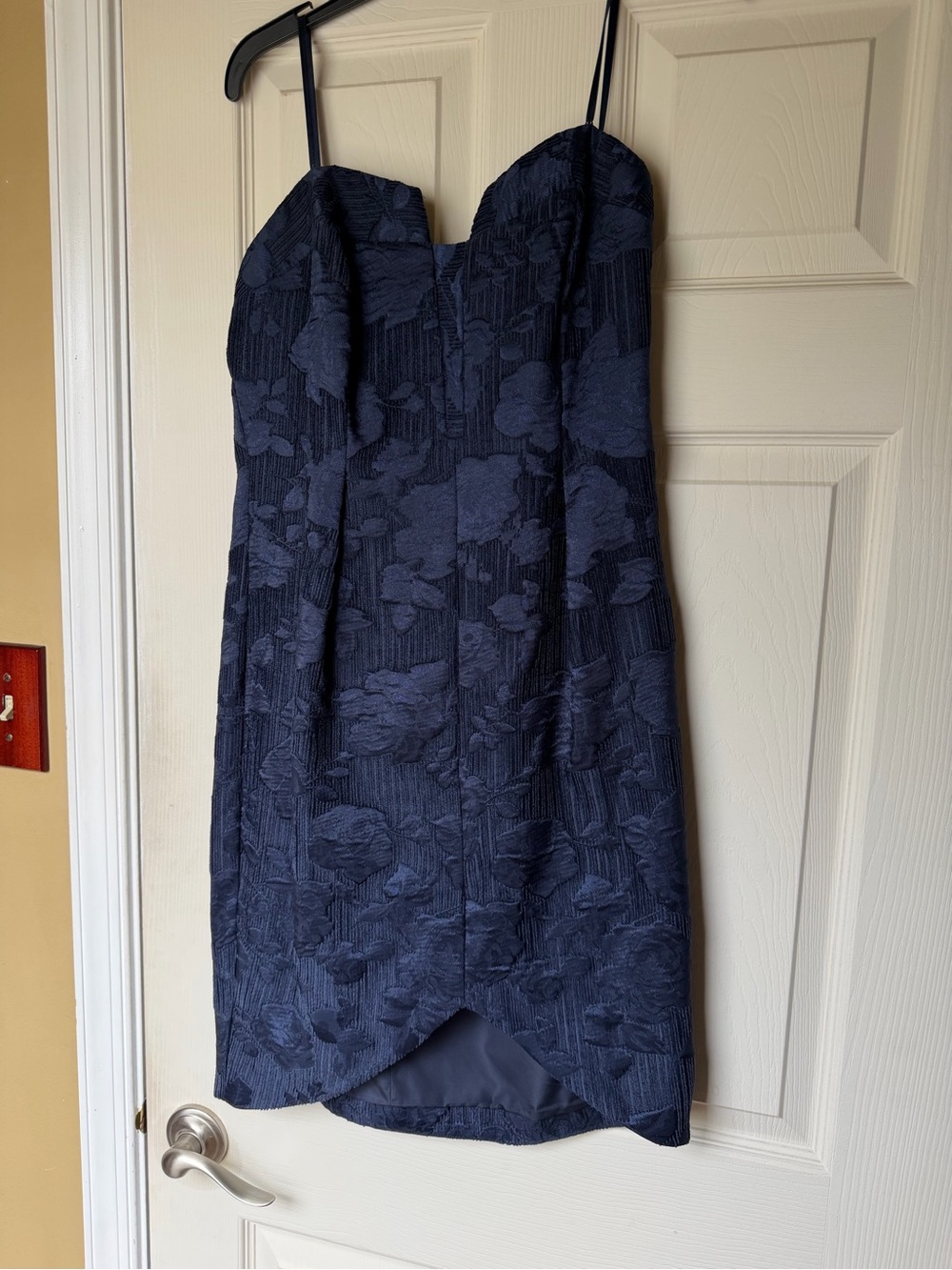 DO+BE Navy Floral Textured Spaghetti-Strap Mini Dress